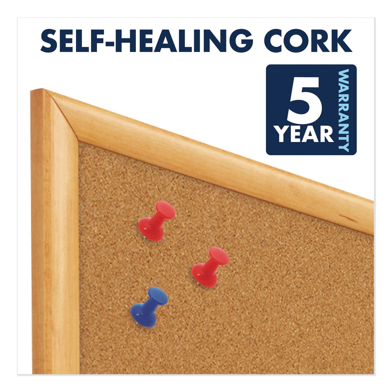 Quartet Classic Series Cork Bulletin Board - 48" Board Height x 96" Board Width - Brown Natural Cork Surface - Self-healing, Flexible, Durable - Oak Frame - 1 Each