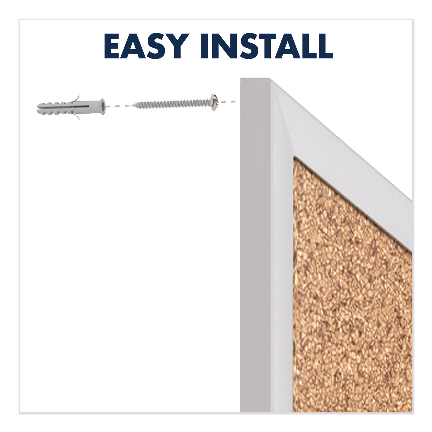 Quartet Classic Series Bulletin Board - 48" Board Height x 96" Board Width - Brown Natural Cork Surface - Heavy-gauge, Self-healing, Heavy Duty - Silver Aluminum Frame - 1 Each
