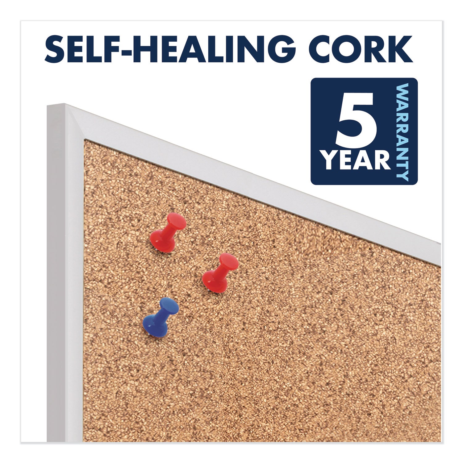 Quartet Classic Series Bulletin Board - 24" Board Height x 36" Board Width - Brown Natural Cork Surface - Heavy-gauge, Self-healing, Heavy Duty - Silver Aluminum Frame - 1 Each