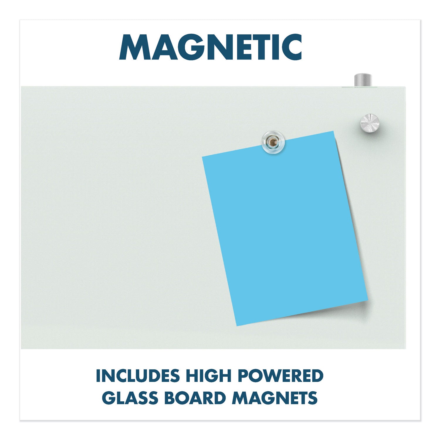 30" (2.5 ft) Width x 18" (1.5 ft) Height - White Tempered Glass Surface - Rectangle - Horizontal/Vertical - Magnetic - 1