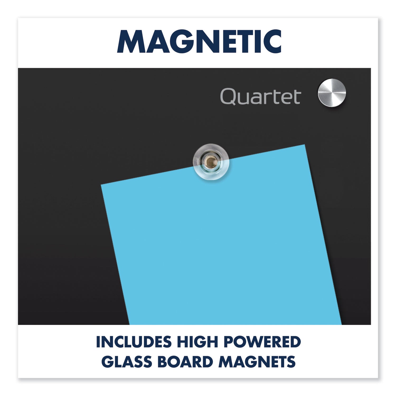 Quartet Infinity Glass Magnetic Dry-Erase Board, 48" x 36", Black Tempered Glass Surface, Black Frame, Horizontal/Vertical Orientation, Frameless, Magnetic, 1 Each