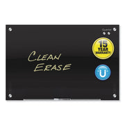 Quartet Infinity&trade; Glass Magnetic Dry-Erase Board - 96" (8 ft) Width x 48" (4 ft) Height - Black Tempered Glass Surface - Black Frame - Horizontal/Vertical - Magnetic - 1 / Each