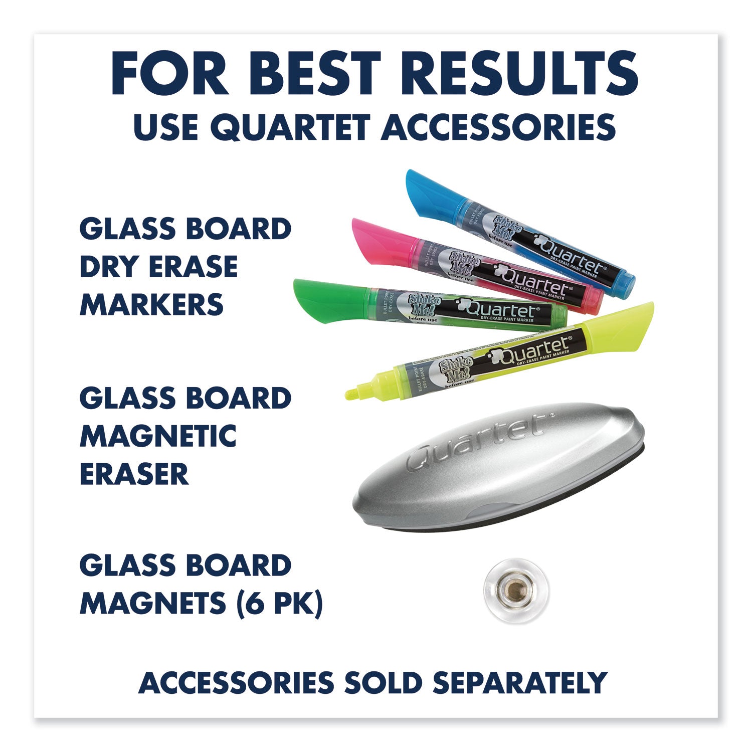 Quartet Infinity Glass Magnetic Dry-Erase Board, 72" x 48", Black Tempered Glass Surface, Black Frame, Horizontal/Vertical, Magnetic, 1 Each