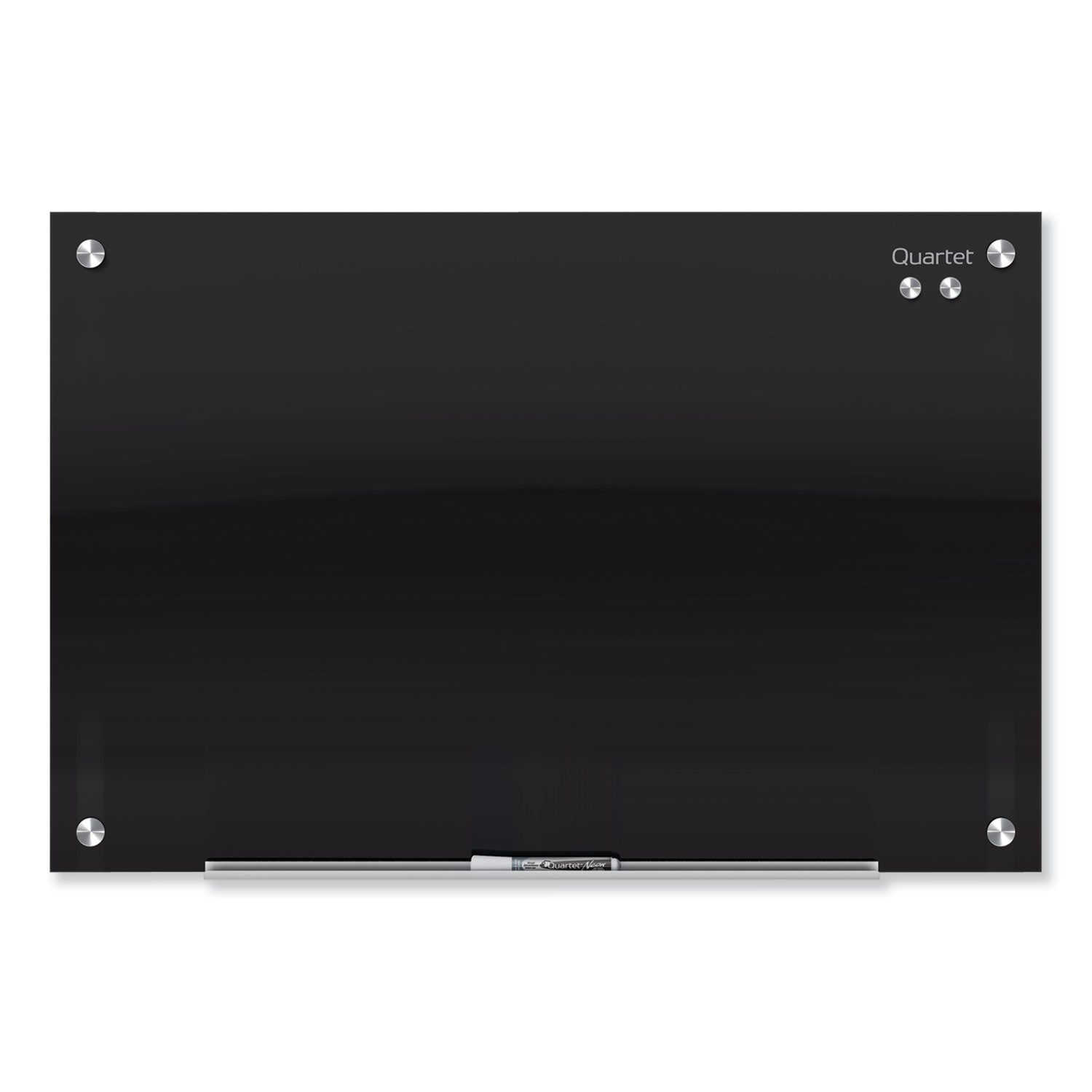 Quartet Infinity&trade; Glass Magnetic Dry-Erase Board - 96" (8 ft) Width x 48" (4 ft) Height - Black Tempered Glass Surface - Black Frame - Horizontal/Vertical - Magnetic - 1 / Each