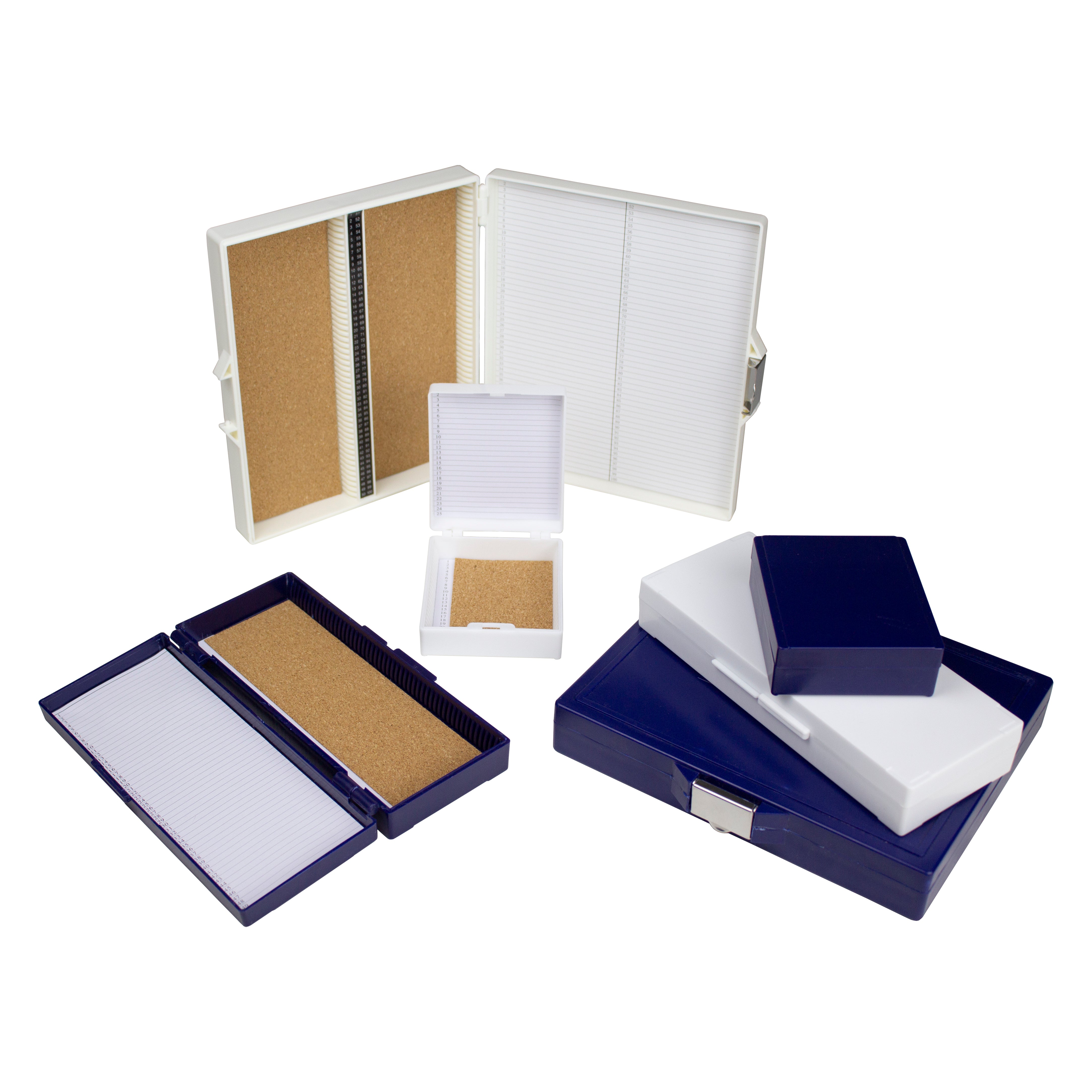United Scientific® 25-Place Microscope Slide Box, ABS, White
