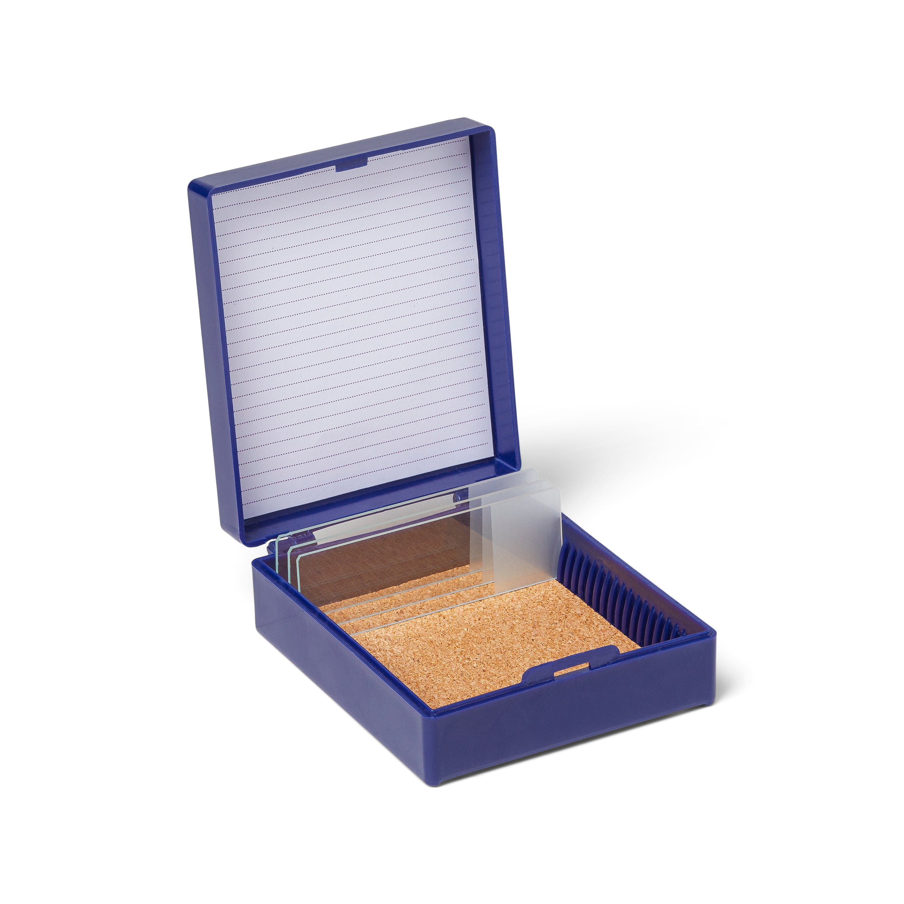 United Scientific® 25-Place Microscope Slide Box, ABS, Blue