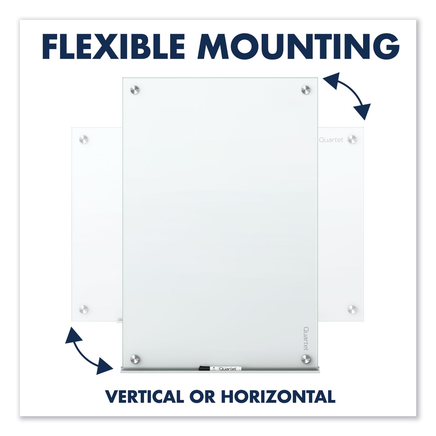 Quartet Infinity Glass Dry-Erase Whiteboard, 24" x 18", White Tempered Glass, Magnetic, Frameless, Includes Mounting Hardware, Marker Tray, Dry Erase Marker, 1 Each