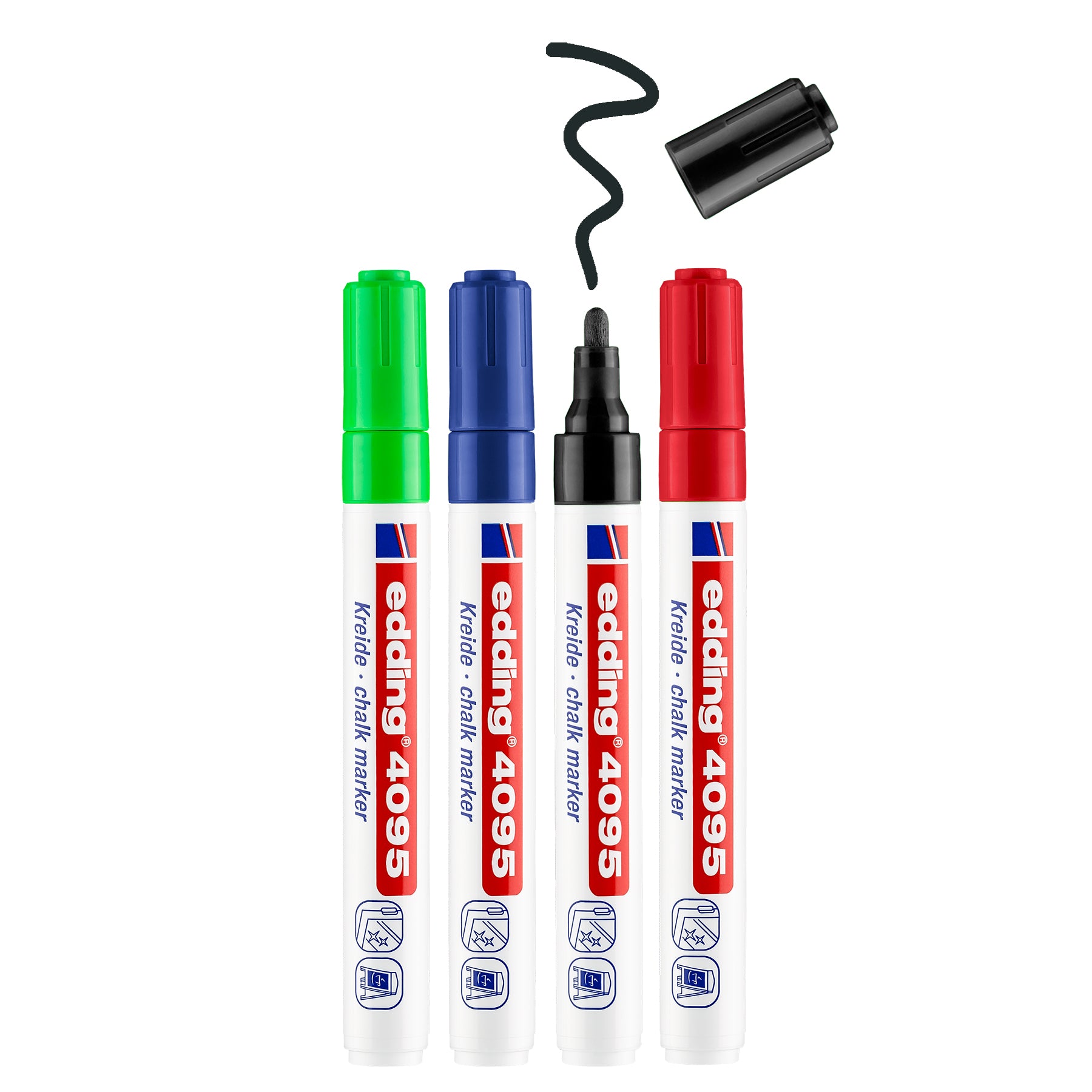 edding 4095 Chalk Marker - Set of 4 - Assorted