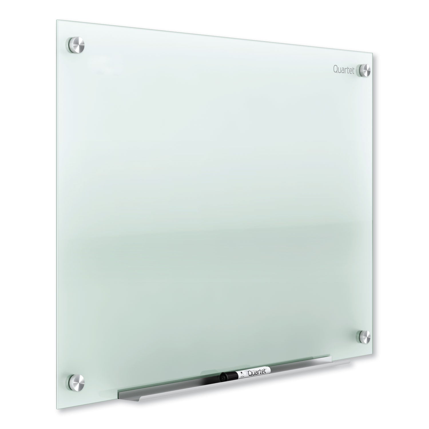 Quartet Infinity Glass Dry-Erase Whiteboard, 24" x 18", Frosted Tempered Glass Surface, Frameless, Horizontal/Vertical Mount, Includes Mounting Hardware, Marker Tray, and 1 Dry Erase Marker, 1 Each