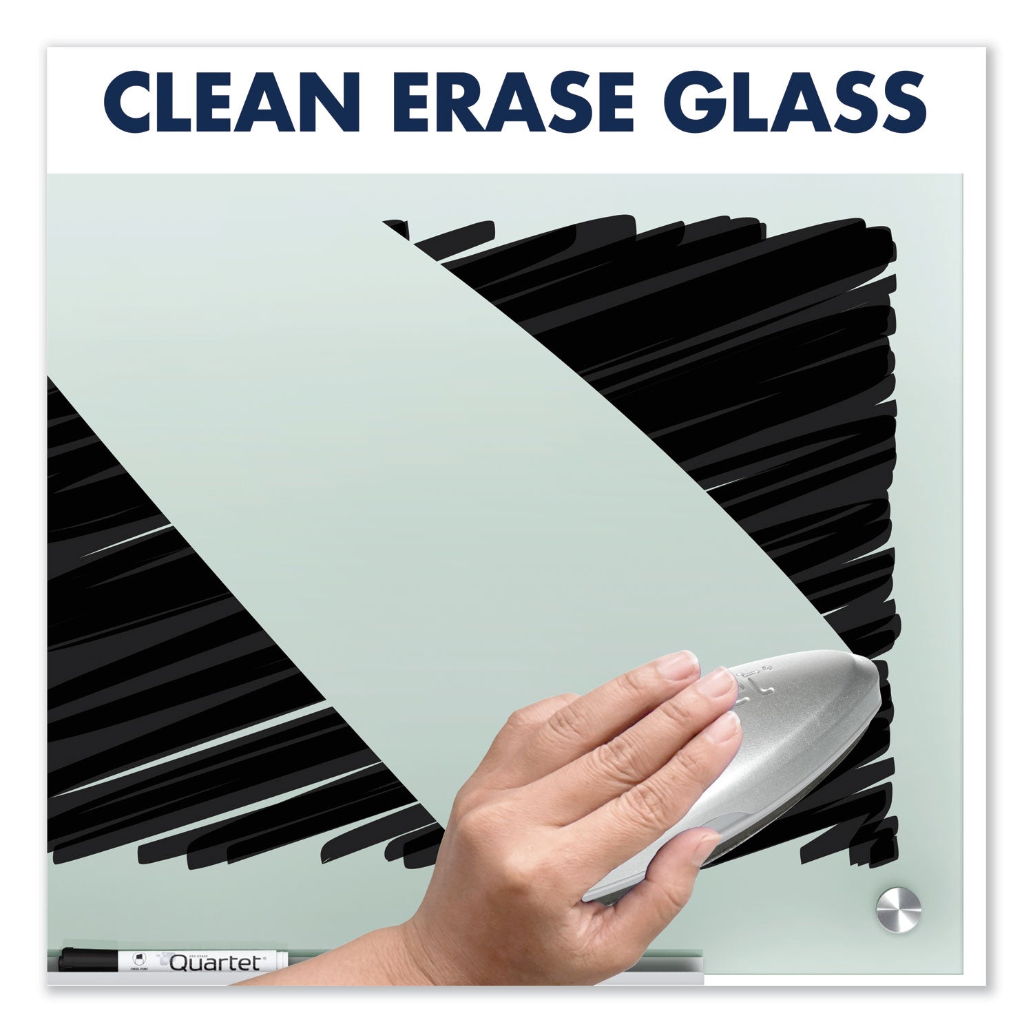 Quartet Infinity Glass Dry-Erase Whiteboard, 36" x 24", Frosted Tempered Glass, Frameless, Includes Mounting Hardware, Marker Tray, and 1 Dry Erase Marker, 1 Each