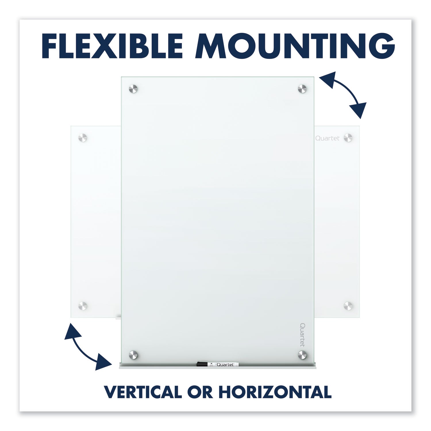 Quartet Infinity Glass Dry-Erase Whiteboard, 36" x 24", White Tempered Glass Surface, White Frame, Magnetic, Frameless, Includes 1 Board, Mounting Hardware, Marker Tray, Dry Erase Marker, 2 Magnets