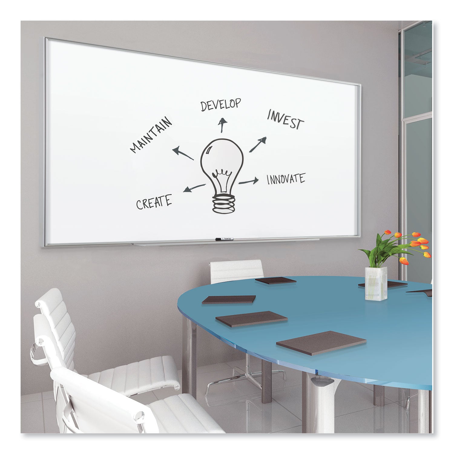 Quartet Fusion Nano-Clean Magnetic Dry-Erase Board - 48" (4 ft) Width x 36" (3 ft) Height - White Surface - Silver Aluminum Frame - Horizontal/Vertical - Magnetic - 1 Each