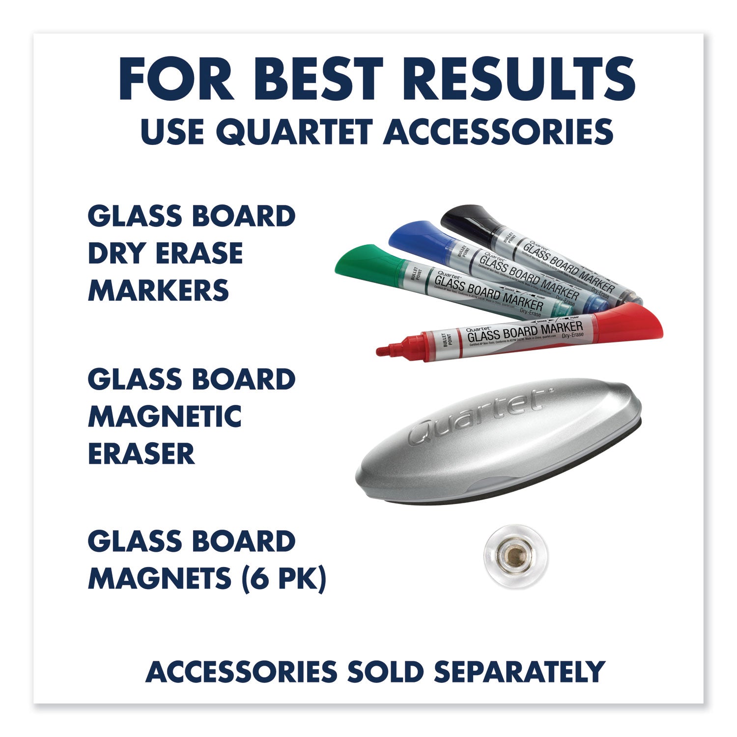 Quartet Infinity Glass Dry-Erase Whiteboard, 36" x 24", White Tempered Glass Surface, White Frame, Magnetic, Frameless, Includes 1 Board, Mounting Hardware, Marker Tray, Dry Erase Marker, 2 Magnets