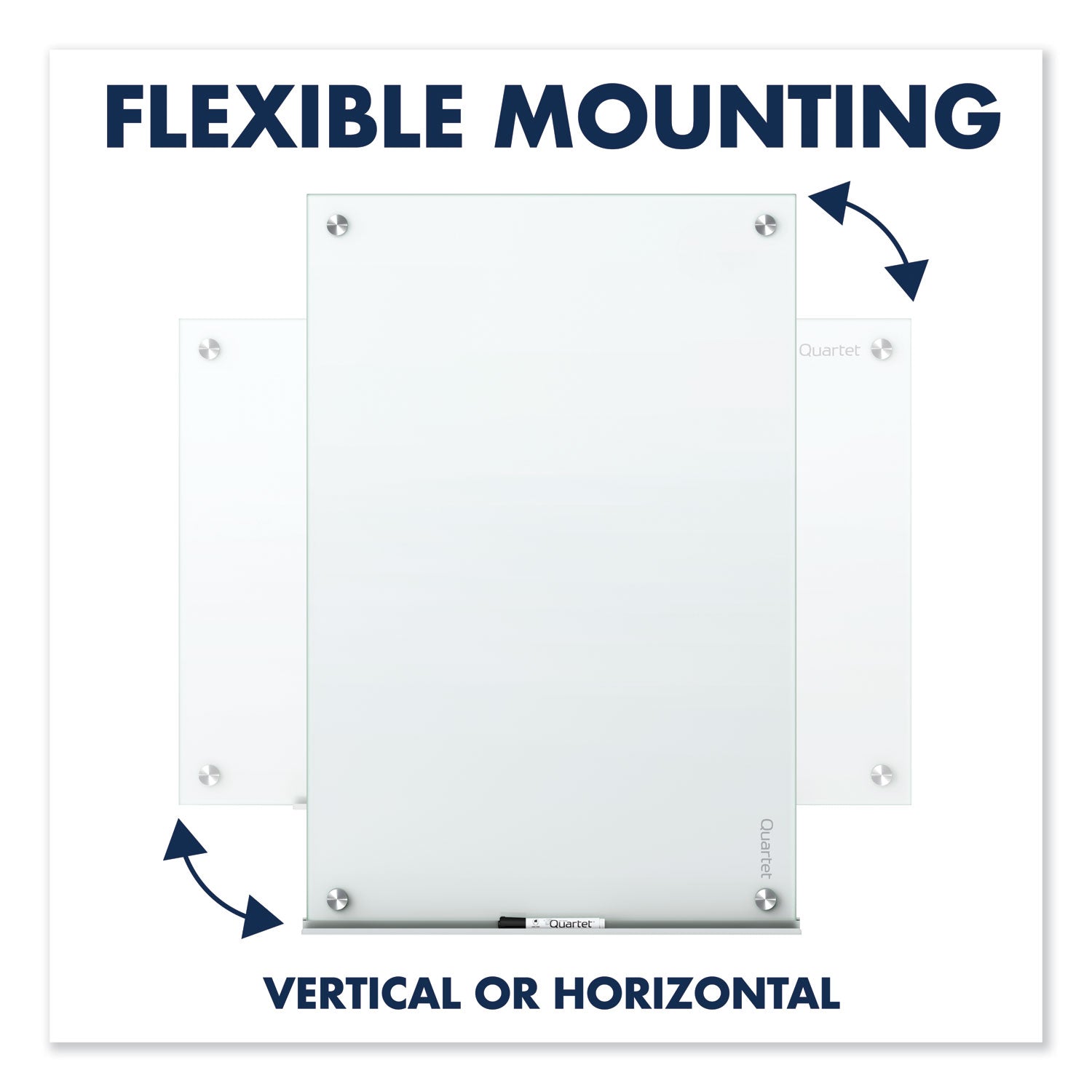 Quartet Infinity Glass Dry-Erase Whiteboard, 48" x 36", White Tempered Glass Surface, White Frame, Magnetic, Frameless, Includes 1 Board, Mounting Hardware, Marker Tray, Dry Erase Marker, 1 Each