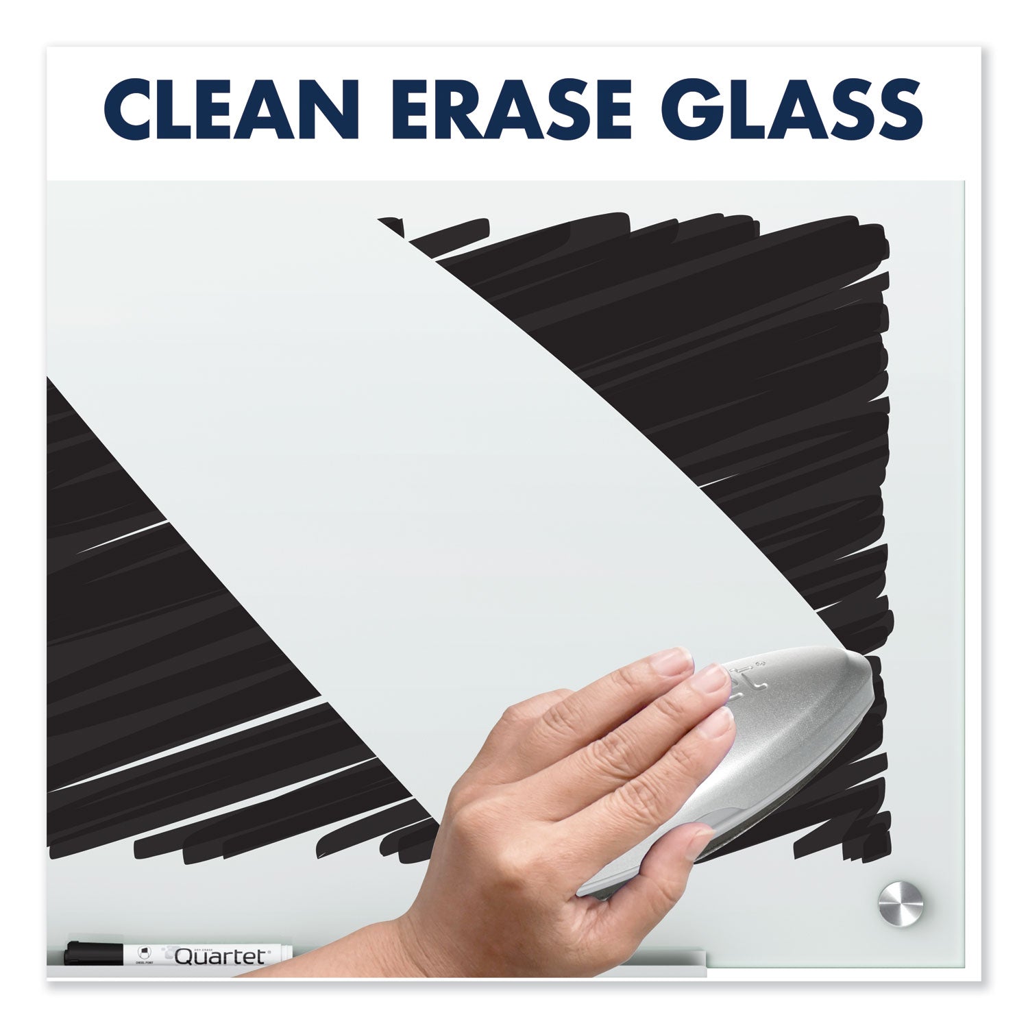 Quartet Infinity Glass Dry-Erase Whiteboard, 24" x 18", White Tempered Glass, Magnetic, Frameless, Includes Mounting Hardware, Marker Tray, Dry Erase Marker, 1 Each