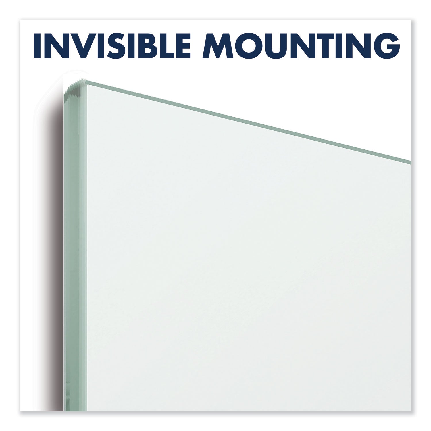Quartet InvisaMount Magnetic Glass Dry-Erase Board, 50" x 28", White Tempered Glass, Horizontal, Magnetic, Frameless, Includes Marker Tray and Dry Erase Marker, 1 Each