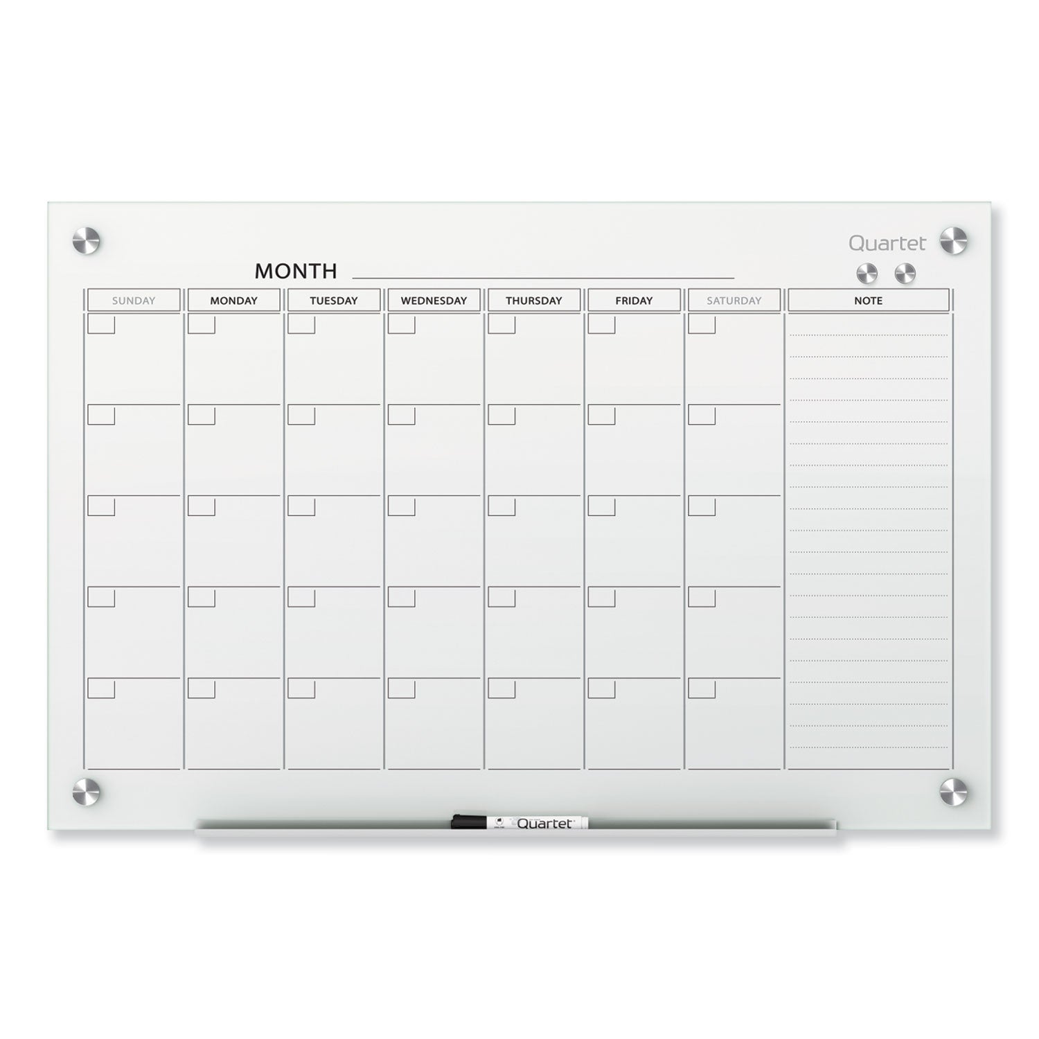 36" x 24" Sheet Size - White - Tempered Glass - Magnetic, Stain Resistant, Ghost Resistant, Write-on, Reusable - 1 Each