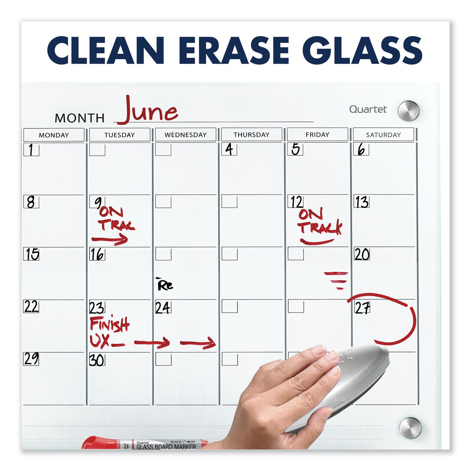 36" x 24" Sheet Size - White - Tempered Glass - Magnetic, Stain Resistant, Ghost Resistant, Write-on, Reusable - 1 Each