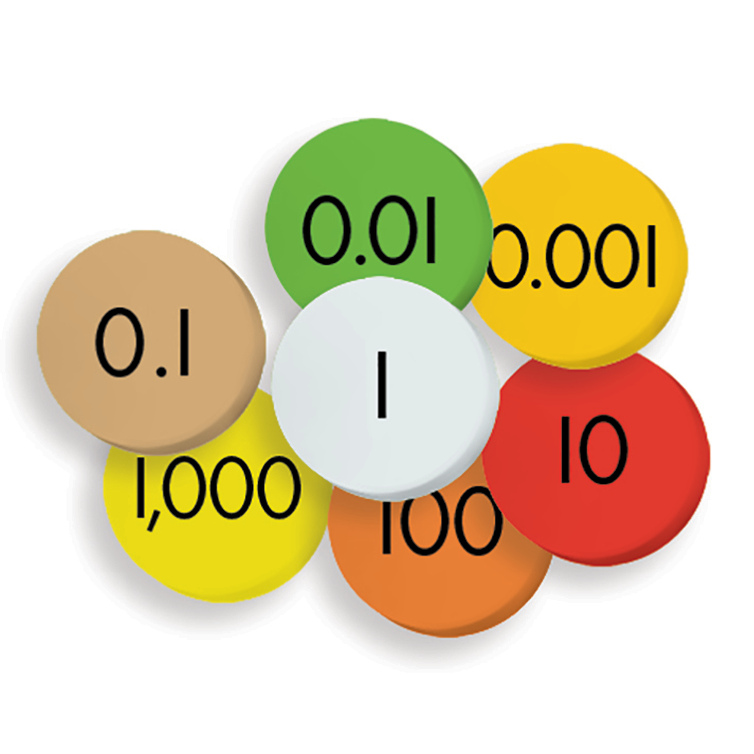 Sensational Math™ Place Value Discs: 7-Value Decimals to Whole Numbers