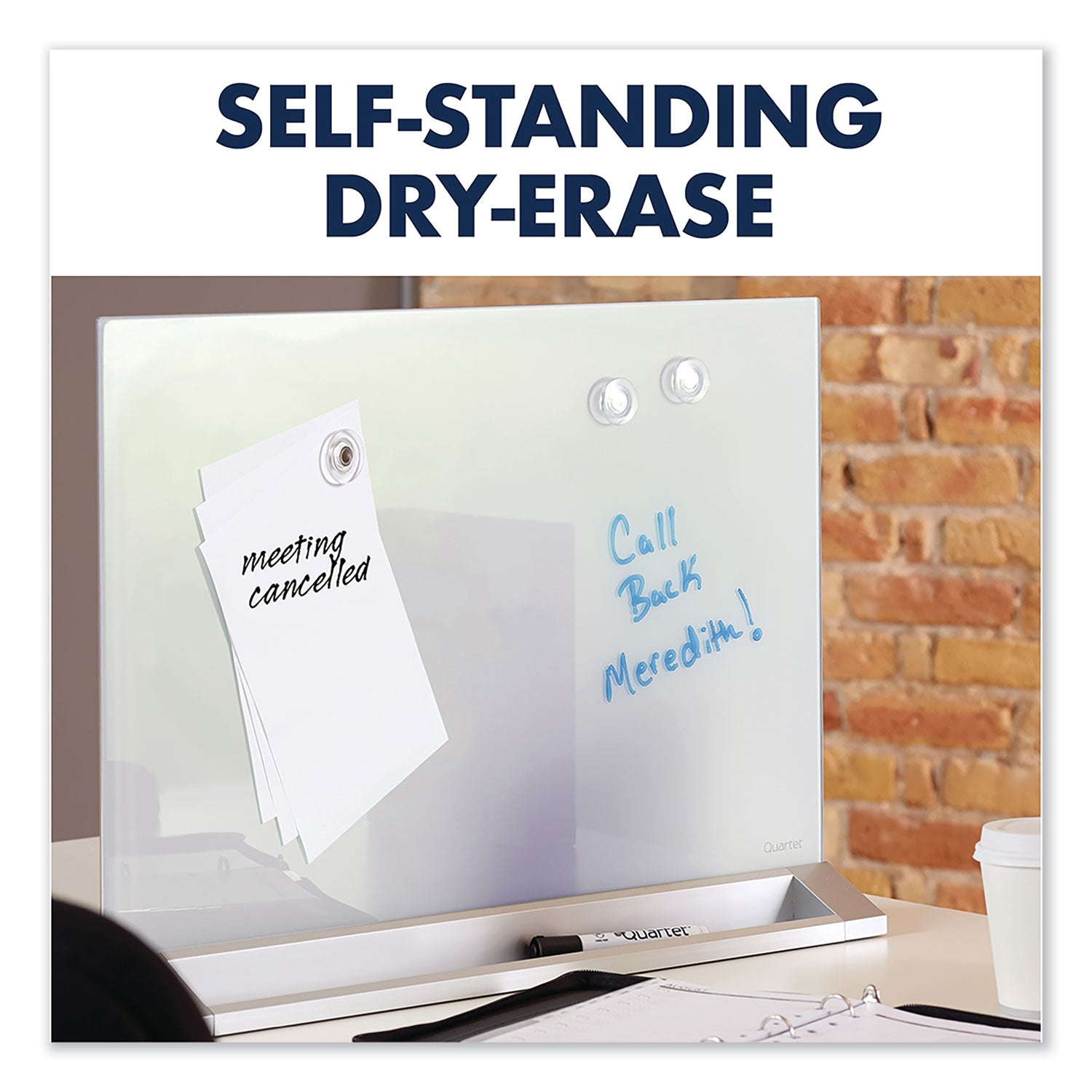 23" (1.9 ft) Width x 17" (1.4 ft) Height - White Glass Surface - Rectangle - Horizontal - Desktop - Magnetic - Frameless, Stain Resistant, Ghost Resistant - 1 Each