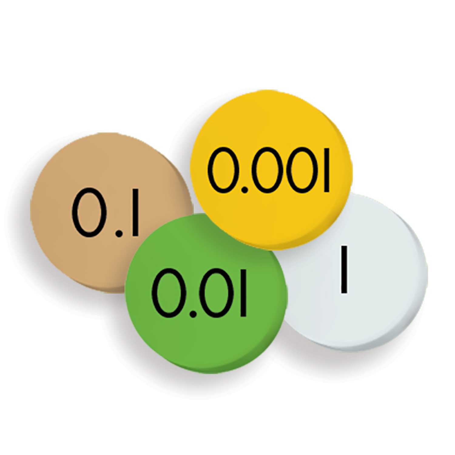Sensational Math™ Place Value Discs: 4-Value Decimals to Whole Numbers (12-Pack )