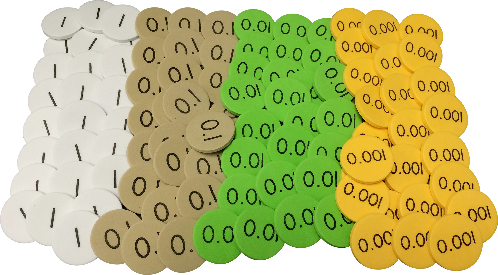 Sensational Math™ Place Value Discs: 4-Value Decimals to Whole Numbers (12-Pack )