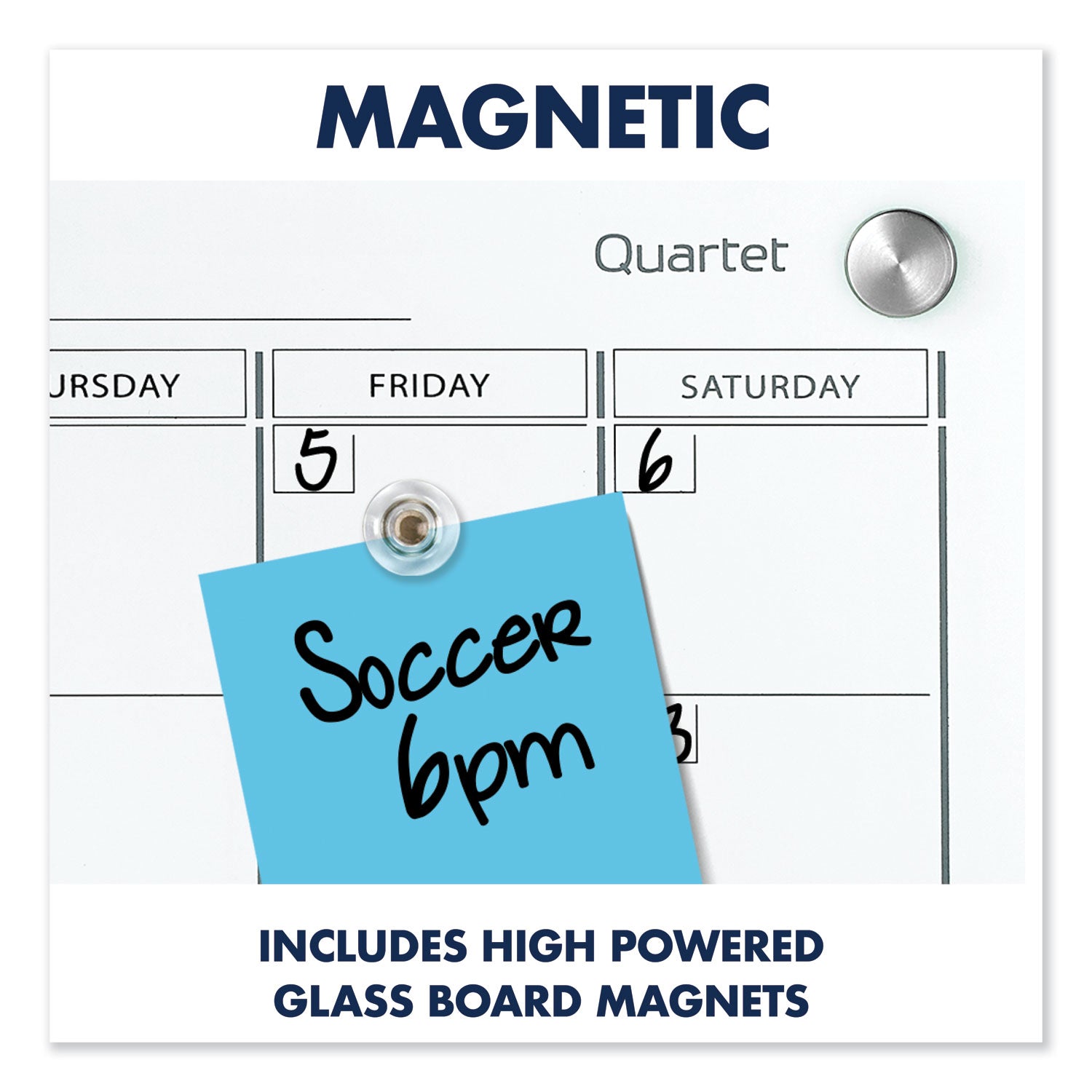 36" x 24" Sheet Size - White - Tempered Glass - Magnetic, Stain Resistant, Ghost Resistant, Write-on, Reusable - 1 Each