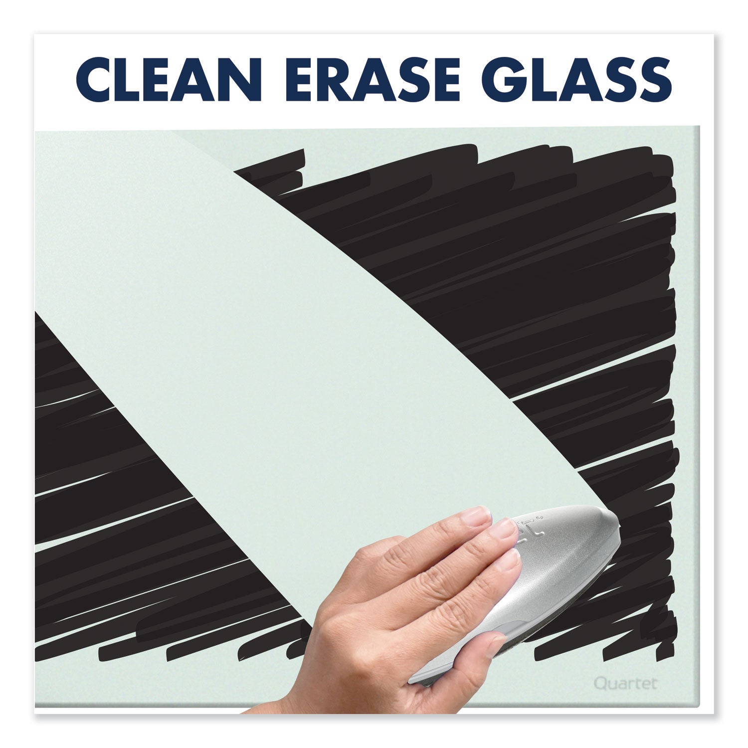Quartet InvisaMount Magnetic Glass Dry-Erase Board, 85" x 48", White Tempered Glass, Horizontal, Magnetic, Frameless, Includes Marker Tray, Dry Erase Marker, and 2 Magnets, 1 Each