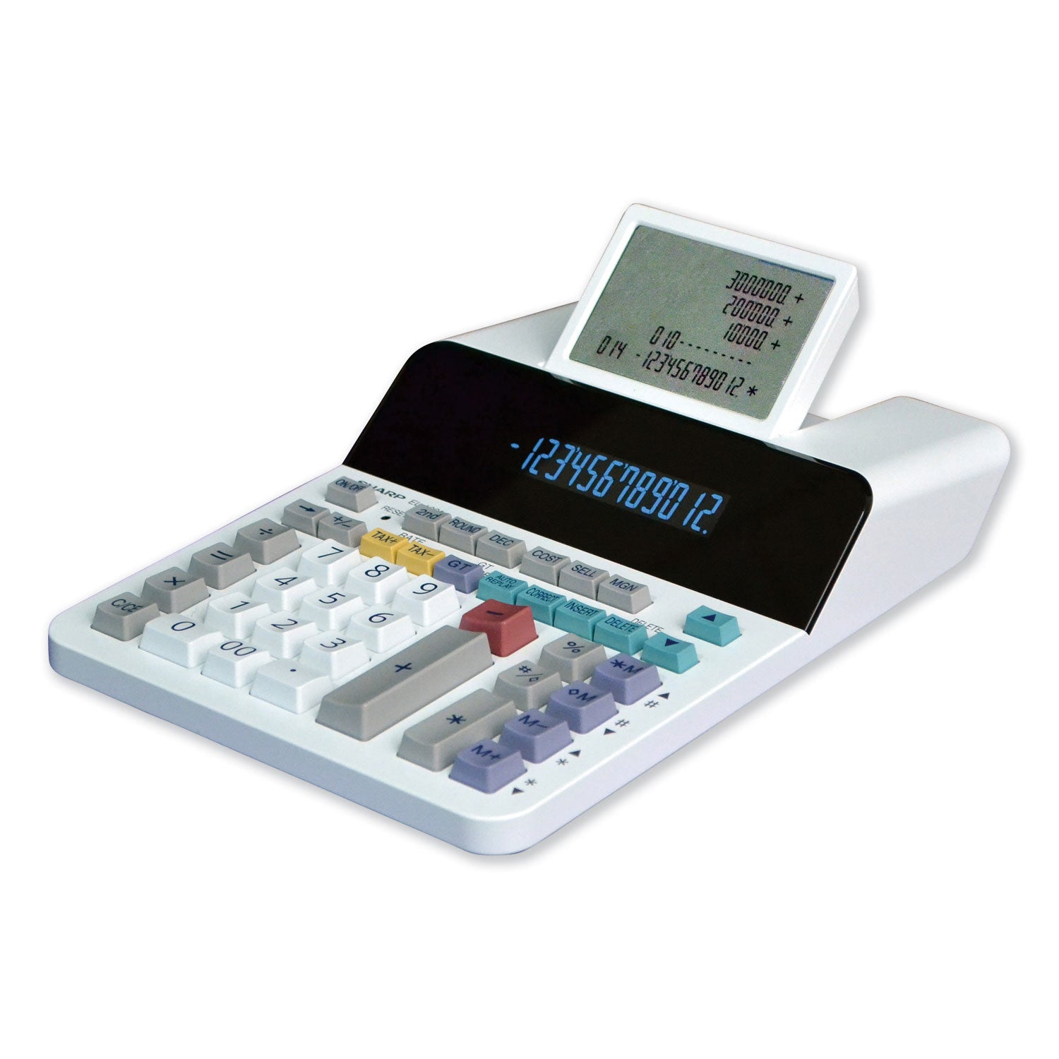 2.5 lps - Independent Memory, Sign Change, Backspace Key, Double Zero - 5 Line(s) - 12 Digits - LCD - AC/DC Supply Powered - 2.3" Height x 7.3" Width x 9.4" Depth - White - 1 Each