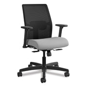 HON Ignition 2.0 Chair, Frost Fabric Seat, Black Mesh Back, Adjustable Arms, Black Frame, 1 Each