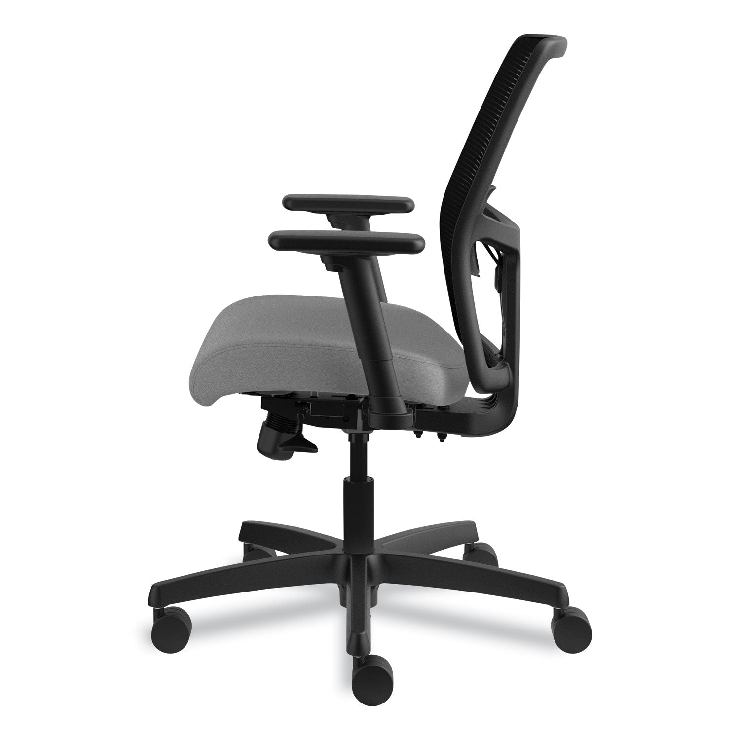 HON Ignition 2.0 Chair, Frost Fabric Seat, Black Mesh Back, Adjustable Arms, Black Frame, 1 Each