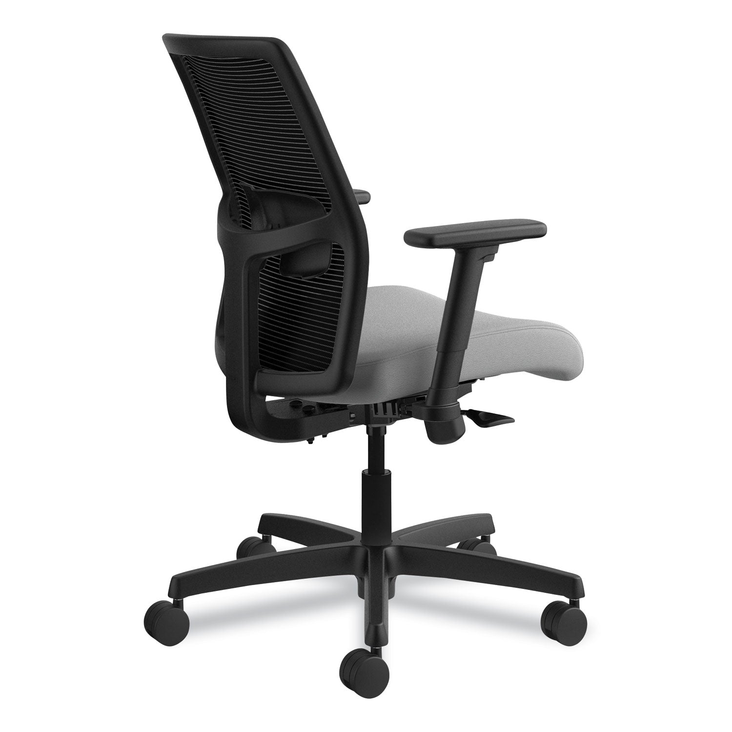 HON Ignition 2.0 Chair, Frost Fabric Seat, Black Mesh Back, Adjustable Arms, Black Frame, 1 Each