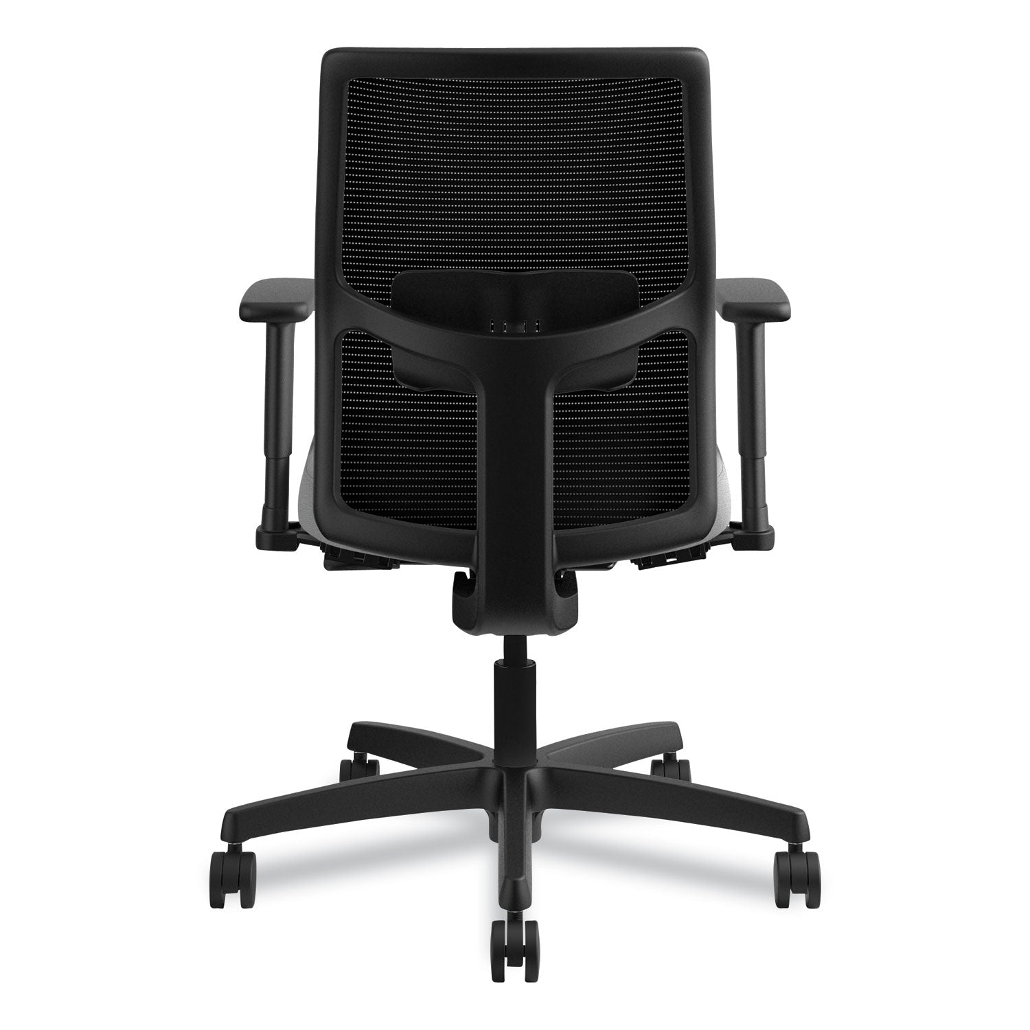 HON Ignition 2.0 Chair, Frost Fabric Seat, Black Mesh Back, Adjustable Arms, Black Frame, 1 Each