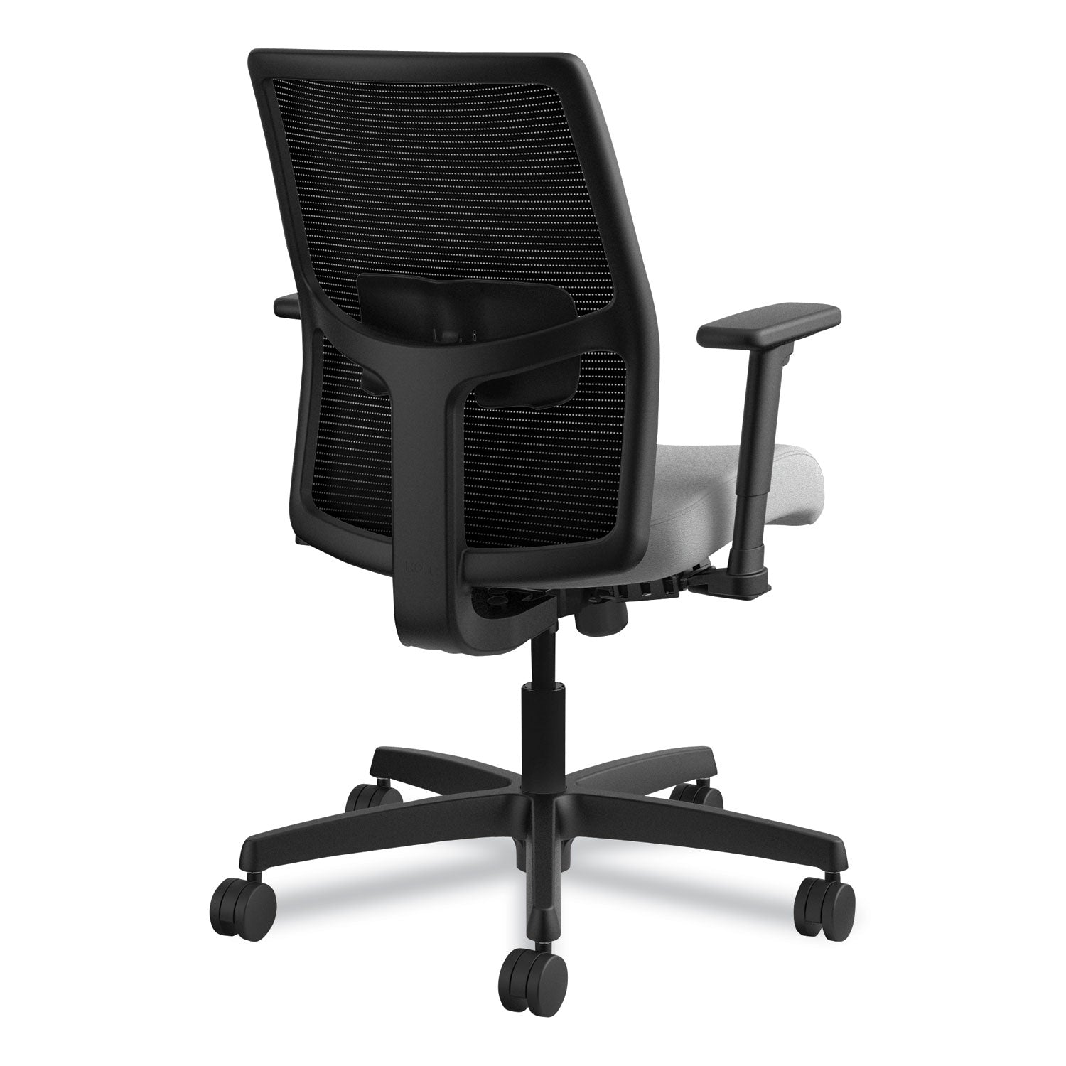 HON Ignition 2.0 Chair, Frost Fabric Seat, Black Mesh Back, Adjustable Arms, Black Frame, 1 Each