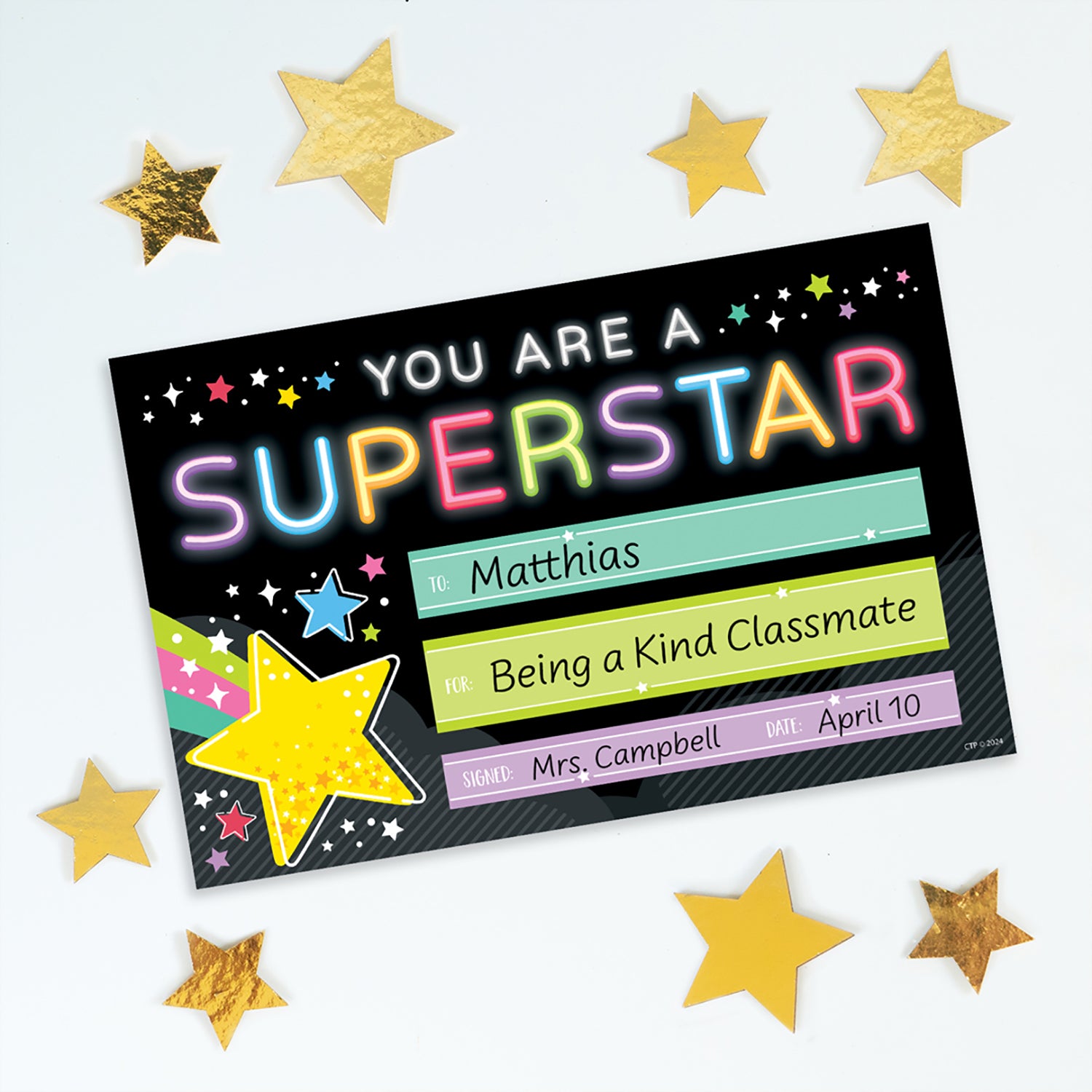 Star Bright Superstar Awards, Pack of 30