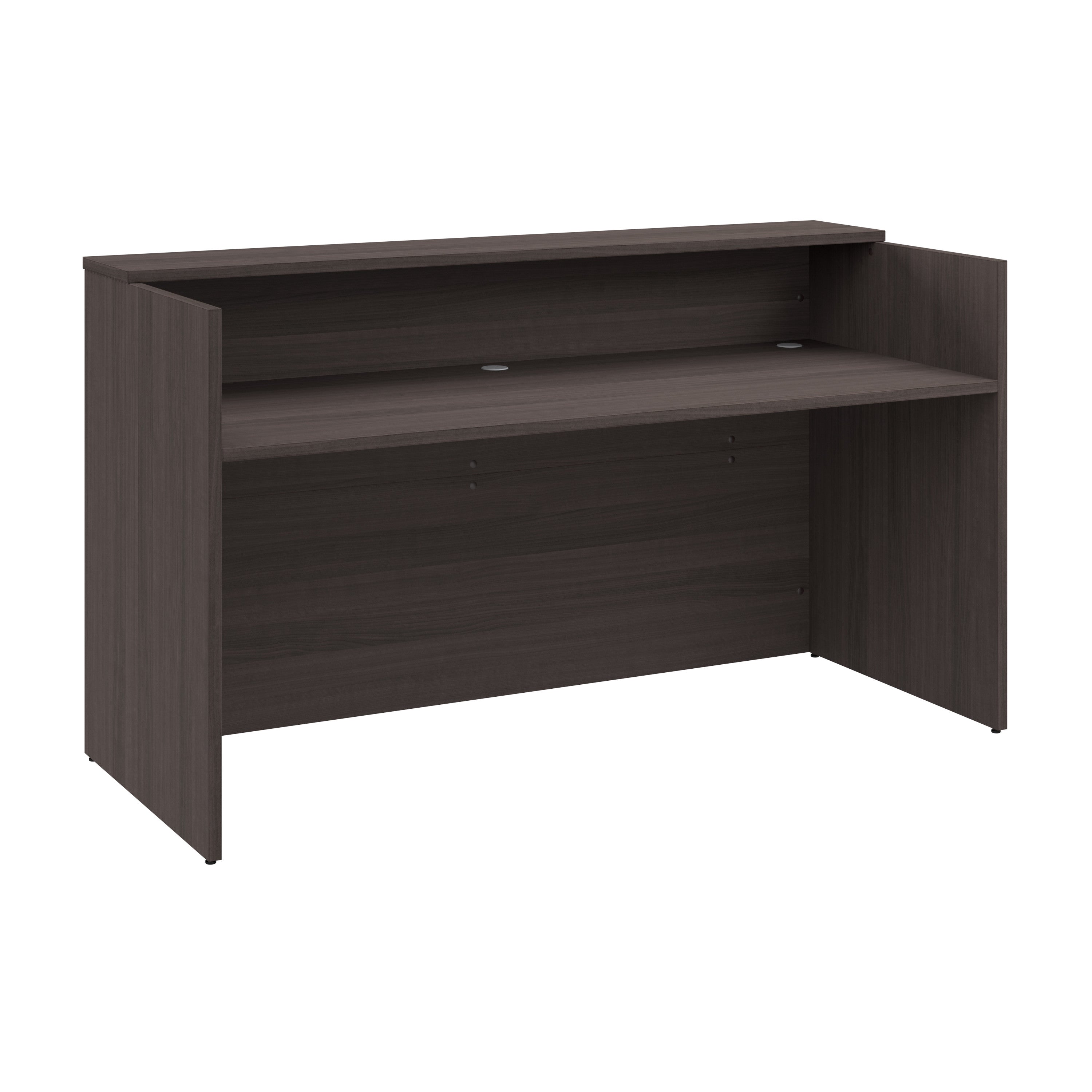 Bush Business Furniture Arrive 72W x 30D Reception Desk with Shelf in Storm Gray - 71.02" Width x 29.49" Depth x 40.35" Height