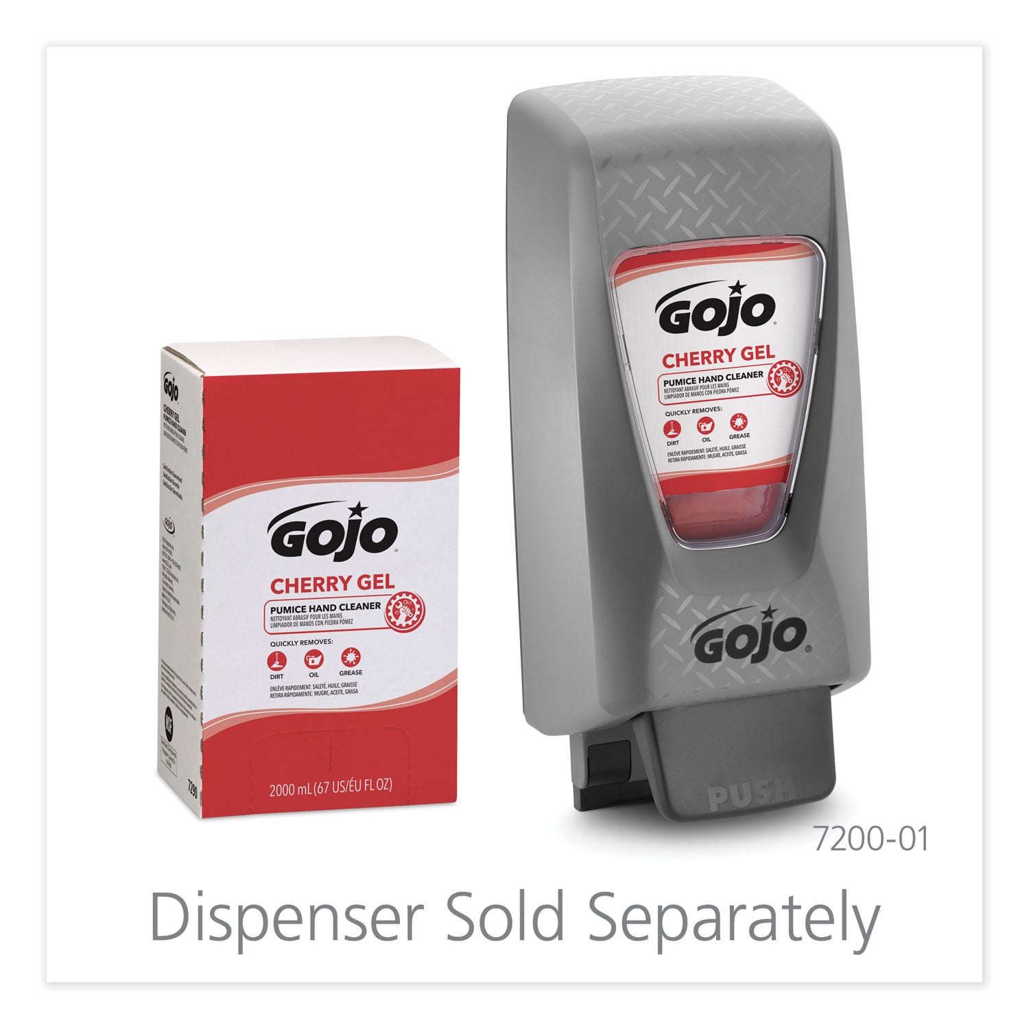 Cherry Scent - 2.11 quart - Pump Bottle Dispenser - Dirt Remover, Oil Remover, Grease Remover - Hand, Arm - Red - pH Balanced, VOC-free, NPE-free - 4 / Carton