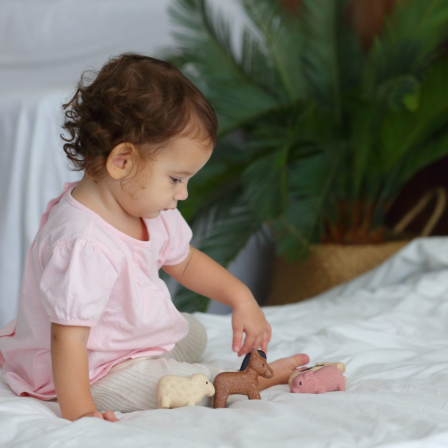 Wooden Farm Animals Playset