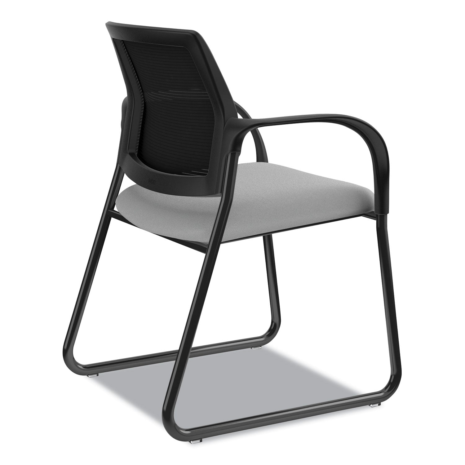 HON Ignition Chair, Frost Fabric Seat, Black Mesh Back, Black Steel Sled Base, Armrests, 1 Each