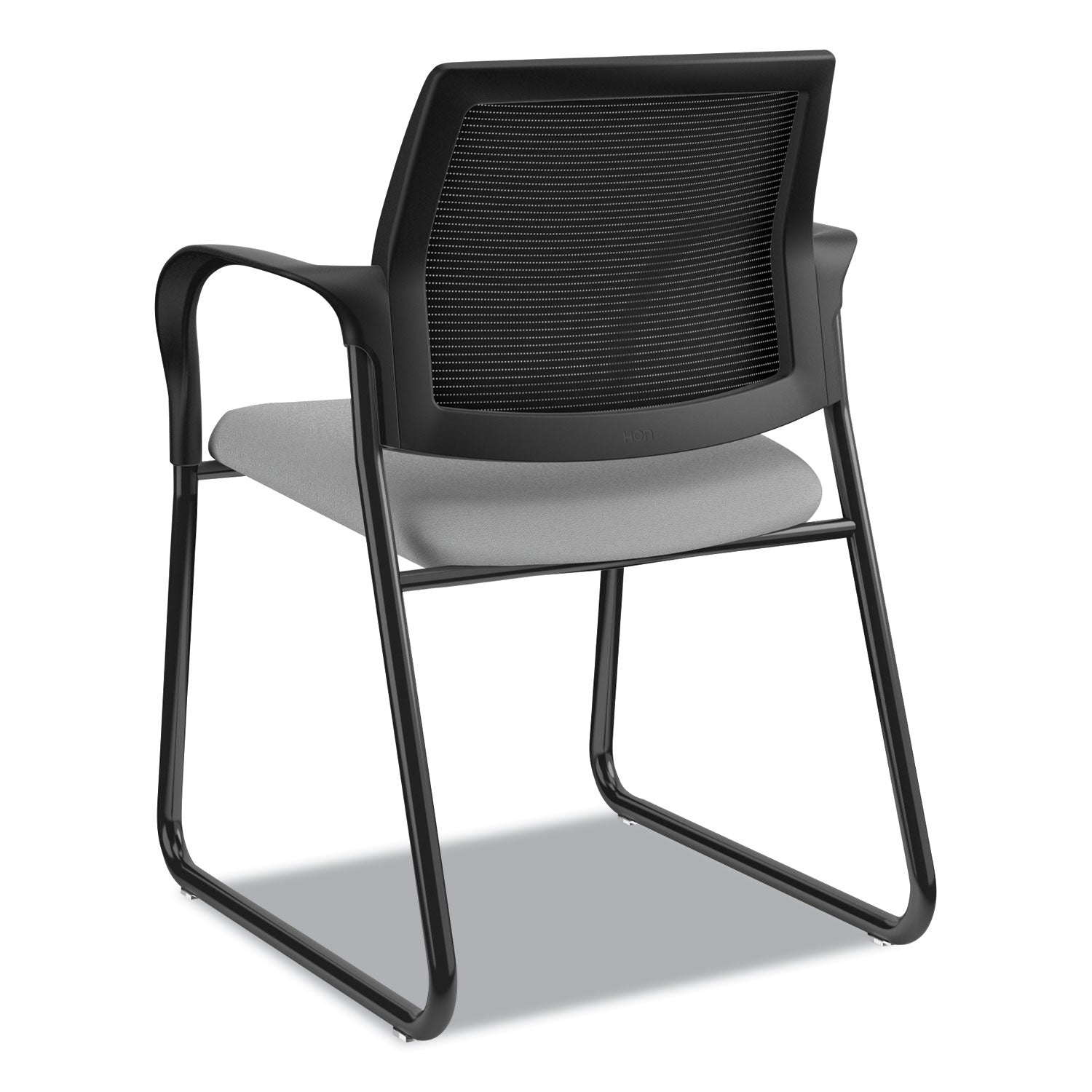 HON Ignition Chair, Frost Fabric Seat, Black Mesh Back, Black Steel Sled Base, Armrests, 1 Each