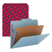 Smead SafeSHIELD 2/5 Tab Cut Letter Size Recycled Classification Folder, 2" Expansion, 1 Divider, Blue, Heavy Duty, Tear Resistant, 100% Recycled, 10/Box