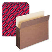 Smead Straight Tab Cut Letter Recycled File Pocket - 8 1/2" x 11" - 3 1/2" Expansion - Top Tab Location - 12.5 pt. - Redrope - Tear Proof, Tear Resistant, Rounded Corner, Reinforced Gusset - 30% Recycled - 25 / Box
