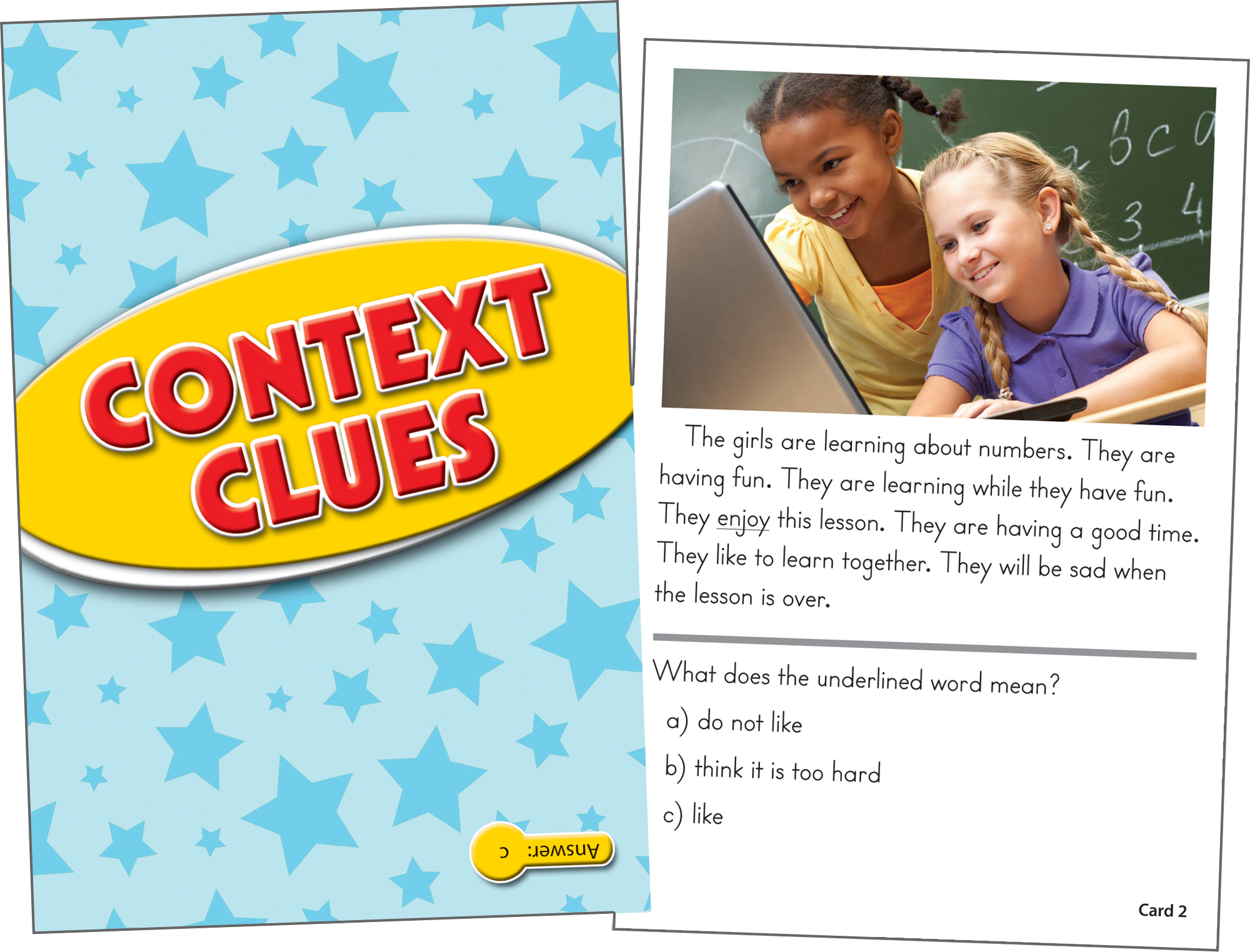 Reading Comprehension Practice Cards: Context Clues (Yellow Level)