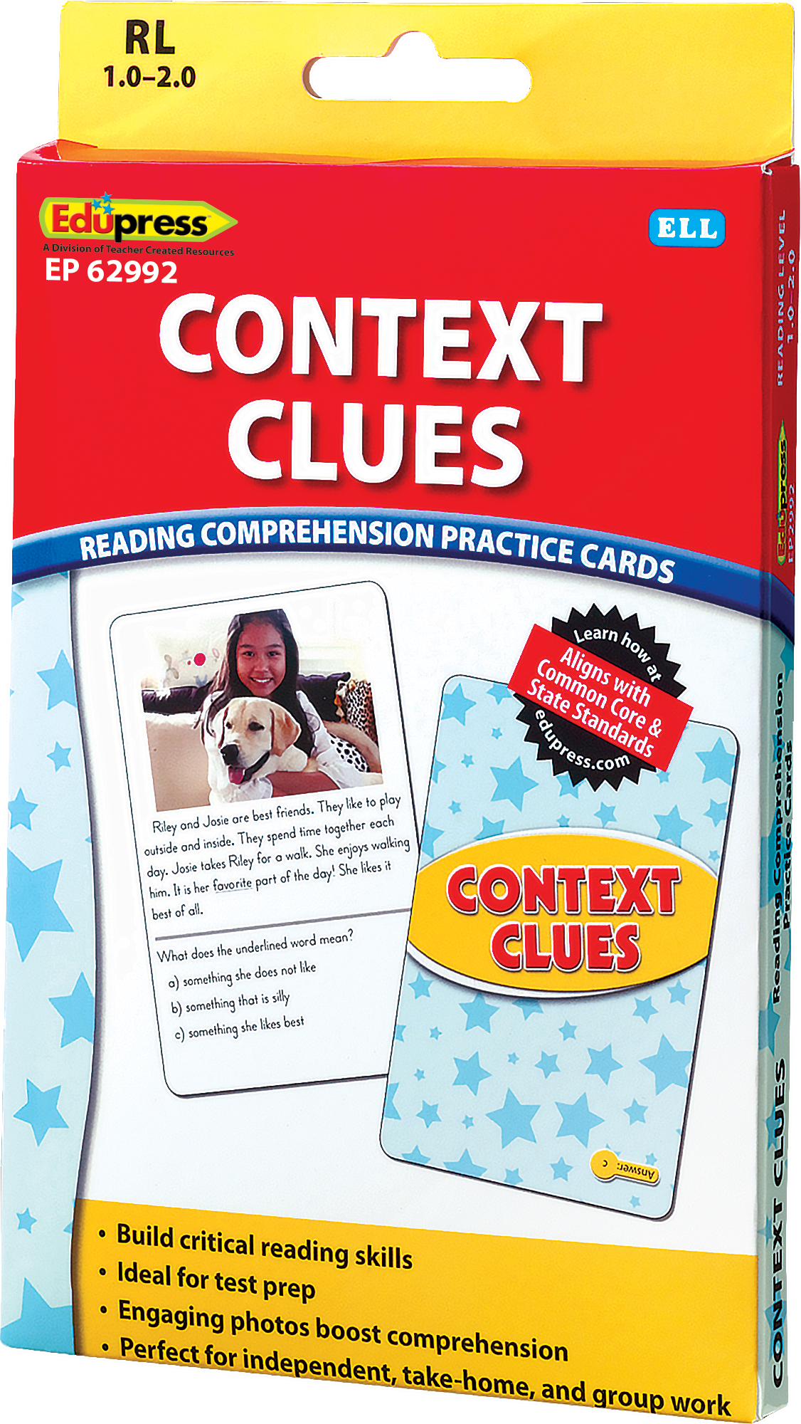 Reading Comprehension Practice Cards: Context Clues (Yellow Level)