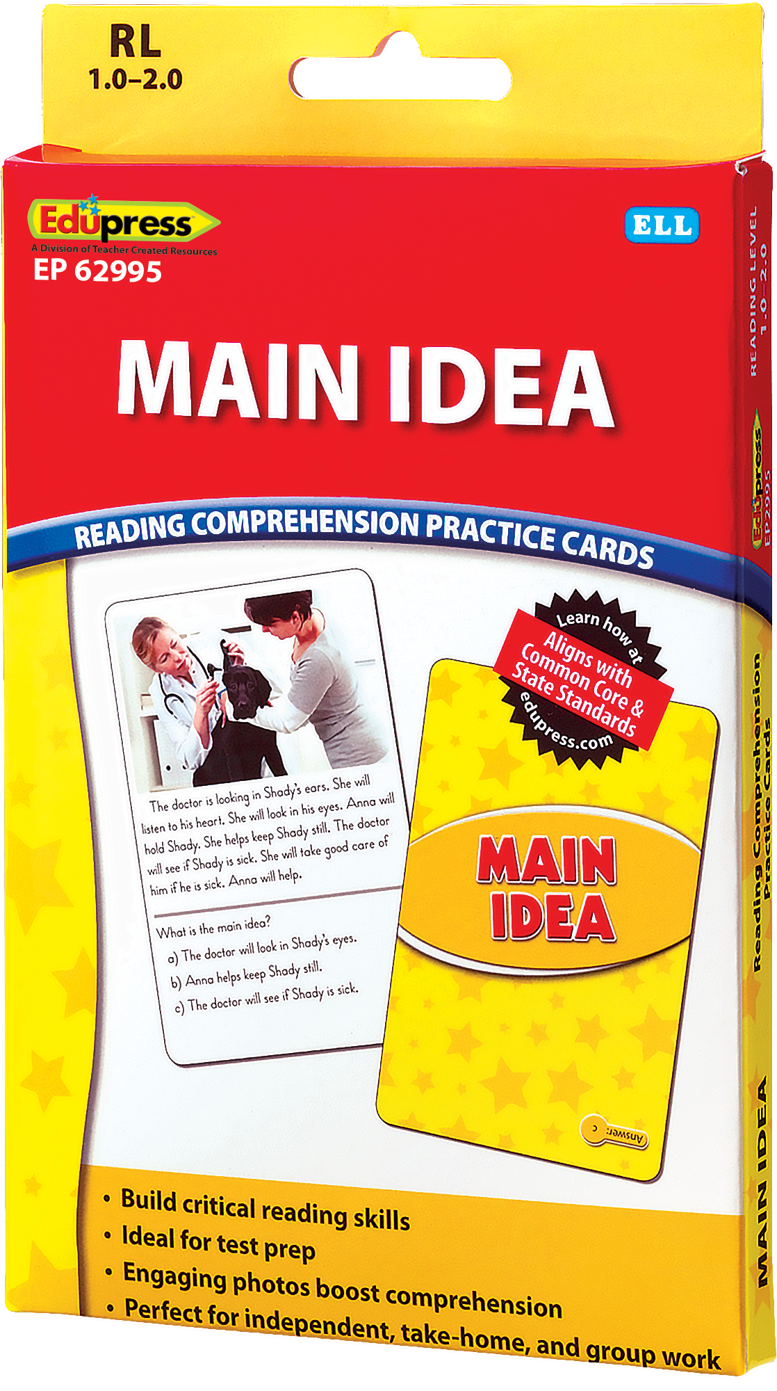 Reading Comprehension Practice Cards: Main Idea (Yellow Level)