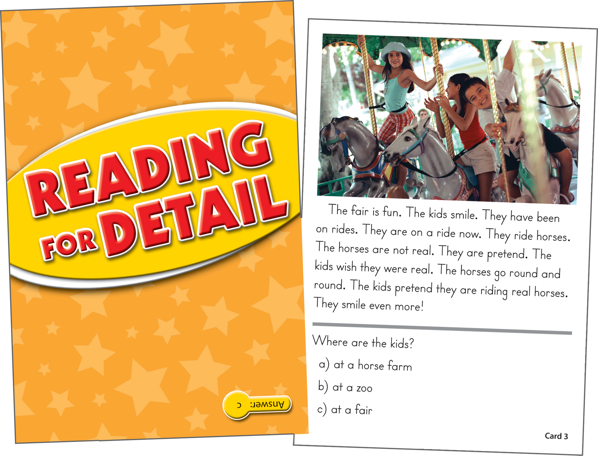 Reading Comprehension Practice Cards: Reading for Detail (Yellow Level)