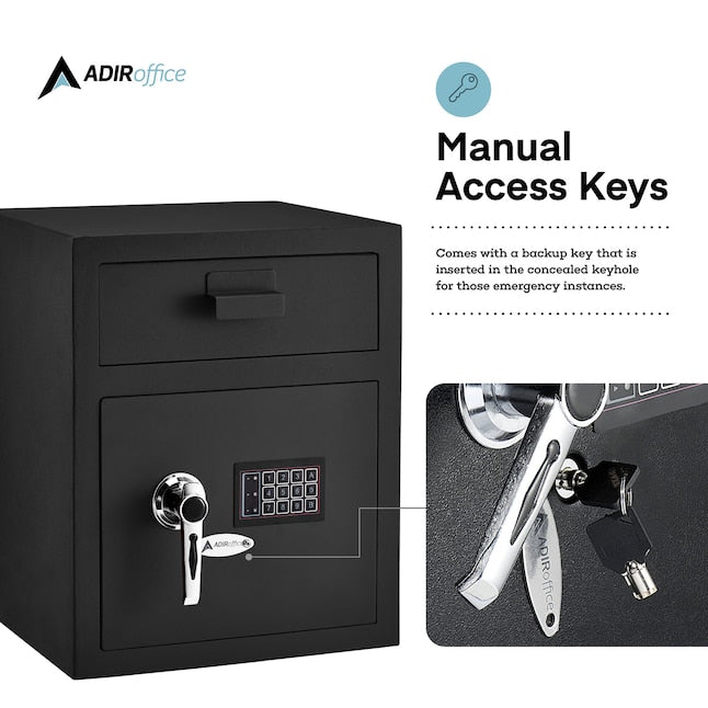 AdirOffice 1.1 cu. ft. Steel Digital Depository Safe with Digital keypad with 30 Key Cabinet