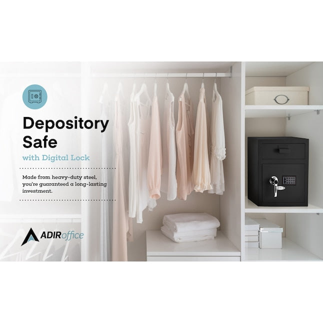 AdirOffice 1.1 cu. ft. Steel Digital Depository Safe with Digital keypad with 30 Key Cabinet
