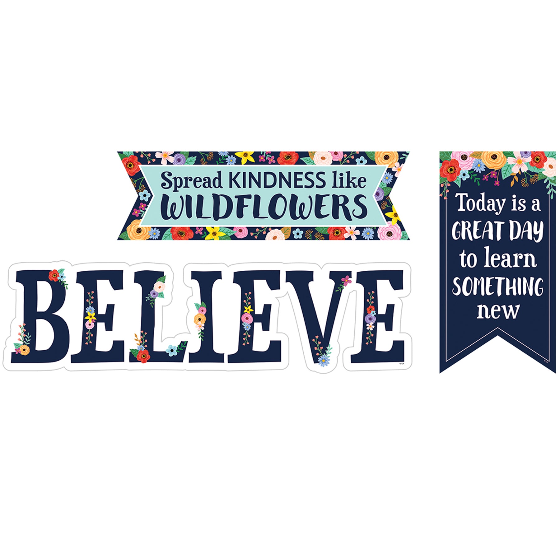 Wildflowers Mini Bulletin Board Set, 16 Pieces