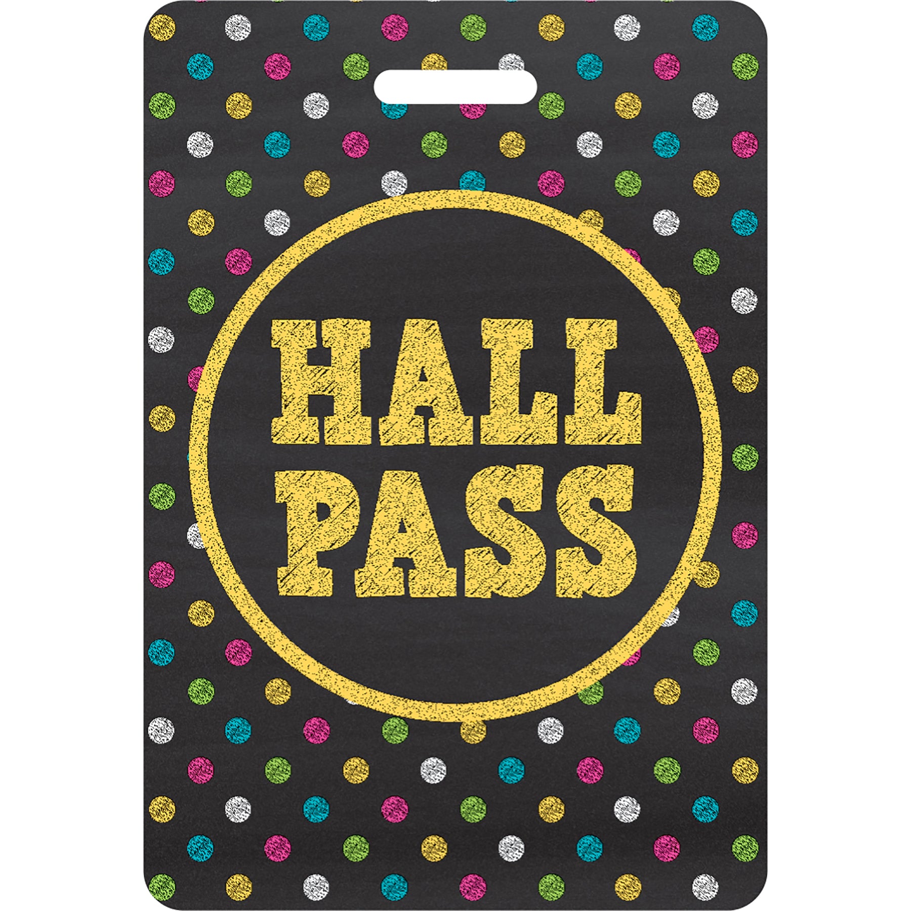 Chalkboard Brights Hall Pass with Lanyard, Set of 4